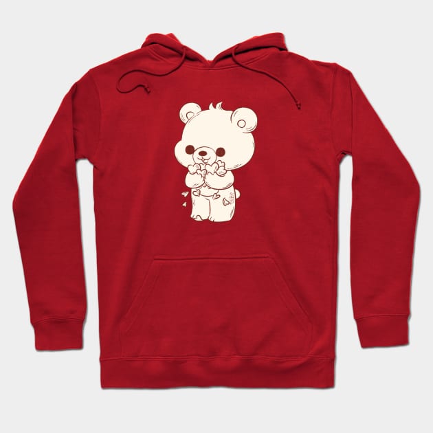 Osito Bongo, Ama el Amor no6 Blanco y Cafe Hoodie by erikaibaceta